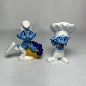 The SMURFS Greedy With Blueberries & Chef Happy Meal Toy Figure 2011